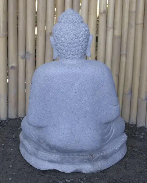 Product image 4 of the product “Seated Buddha made of Riverstone in Bhumisparsha - gesture of touching the earth. 62 cm height. ”